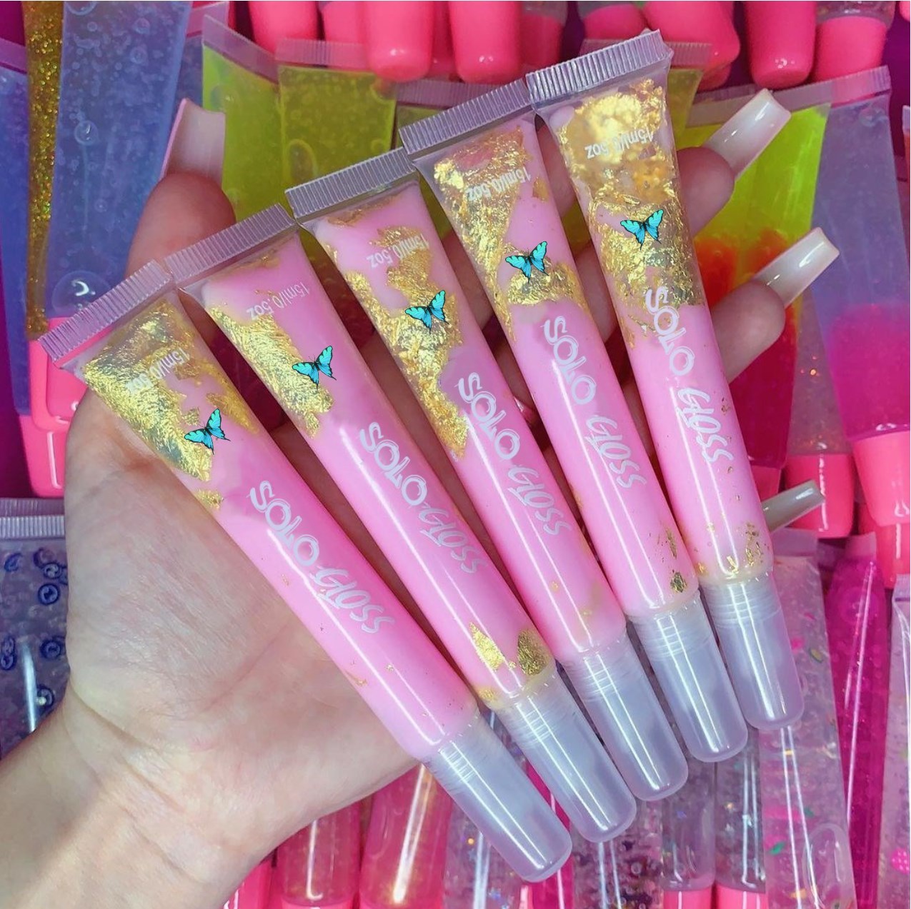 Children's Stage Makeup Cosmetics Transparent Tube Lip Glaze